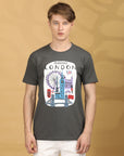 Round Neck Half Sleeve Regular Fit Grey T shirt