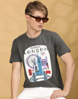 Round Neck Half Sleeve Regular Fit Grey T shirt