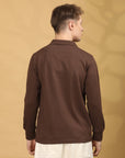 Full Sleeve Regular Fit Brown T-Shirt