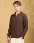 Full Sleeve Regular Fit Brown T-Shirt