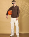 Full Sleeve Regular Fit Brown T-Shirt