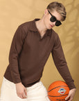 Full Sleeve Regular Fit Brown T-Shirt