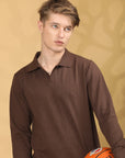 Full Sleeve Regular Fit Brown T-Shirt