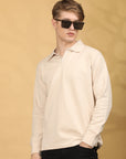 Full Sleeve Regular Fit Camel Brown T shirt