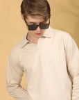 Full Sleeve Regular Fit Camel Brown T shirt