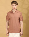 Half Sleeve Regular Fit Peach T shirt