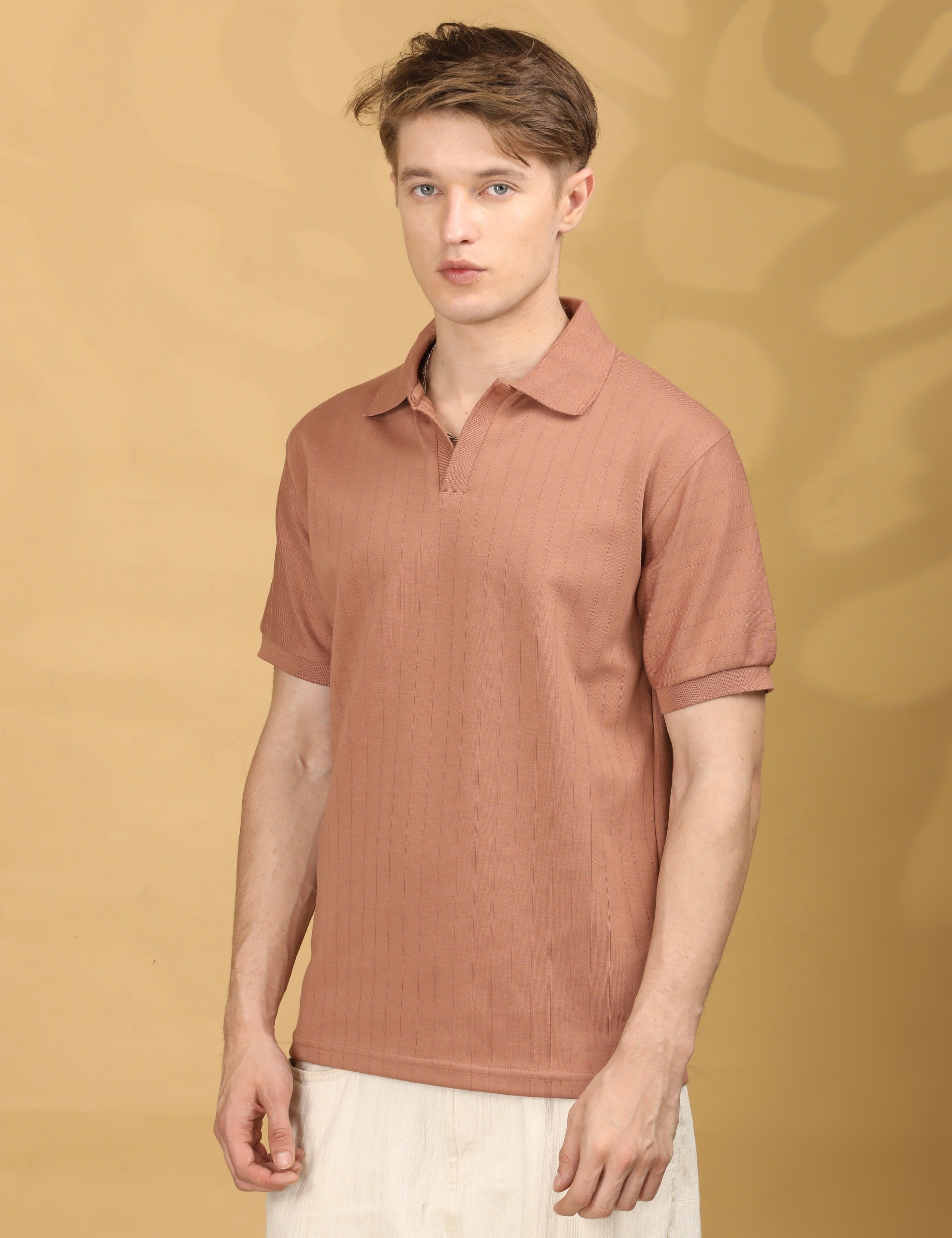 Half Sleeve Regular Fit Peach T shirt