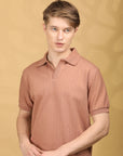 Half Sleeve Regular Fit Peach T shirt