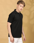 Half Sleeve Regular Fit Black T shirt