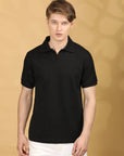 Half Sleeve Regular Fit Black T shirt