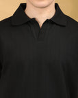 Half Sleeve Regular Fit Black T shirt