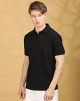 Half Sleeve Regular Fit Black T shirt