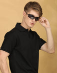 Half Sleeve Regular Fit Black T shirt