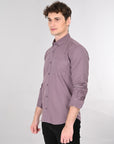 Cutaway Collar Solid Cotton Old Lavender Slim Fit Shirt