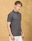 Half Sleeve Regular Fit Dark Grey Polo T-Shirt