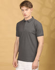 Half Sleeve Regular Fit Dark Grey Polo T-Shirt