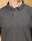 Half Sleeve Regular Fit Dark Grey Polo T-Shirt