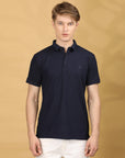 Half Sleeve Regular Fit Navy Blue Polo T-Shirt