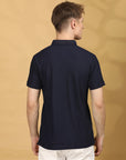 Half Sleeve Regular Fit Navy Blue Polo T-Shirt