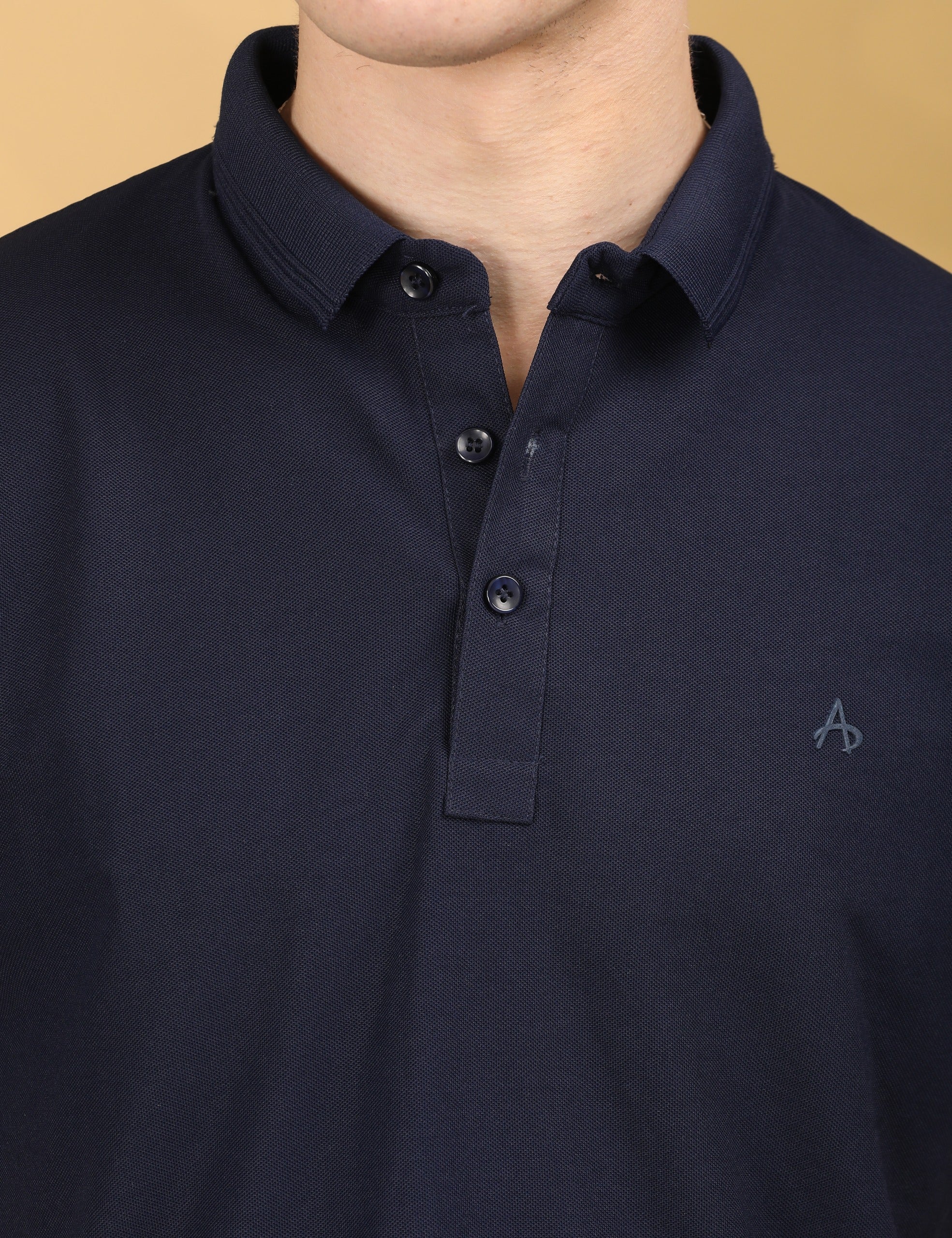 Half Sleeve Regular Fit Navy Blue Polo T-Shirt