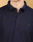 Half Sleeve Regular Fit Navy Blue Polo T-Shirt