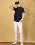 Half Sleeve Regular Fit Navy Blue Polo T-Shirt