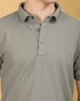 Half Sleeve Regular Fit Mouse Grey Polo T-Shirt