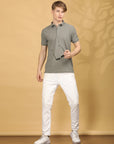 Half Sleeve Regular Fit Mouse Grey Polo T-Shirt