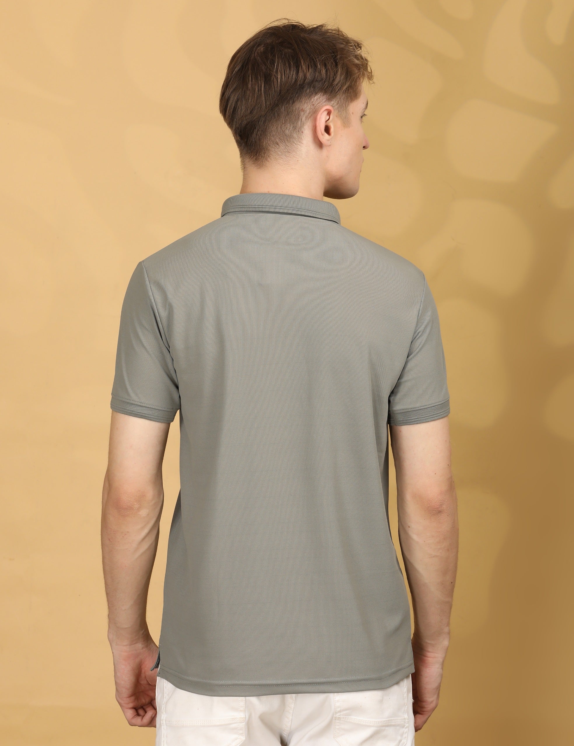 Half Sleeve Regular Fit Mouse Grey Polo T-Shirt