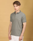 Half Sleeve Regular Fit Mouse Grey Polo T-Shirt