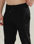 Mens Lycra fit black track pants - Address