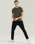 Mens Lycra fit black track pants - Address