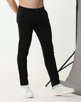 Black super stretch cotton trouser