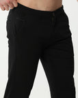 Black super stretch cotton trouser