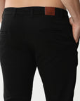 Black super stretch cotton trouser