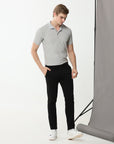 Black super stretch cotton trouser