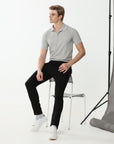 Black super stretch cotton trouser