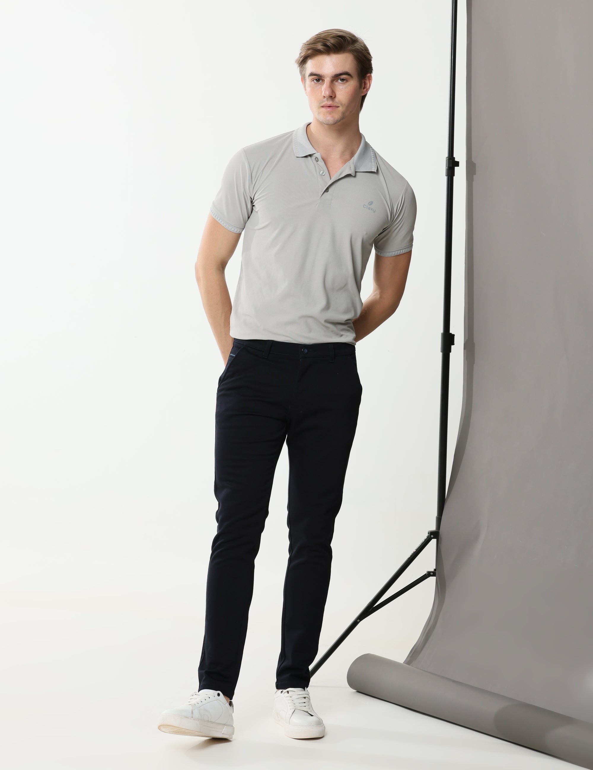 Navy Blue Stretch cotton trouser