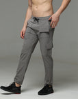 Mens Lycra fit Grey Jogger pants - Address