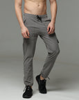 Mens Lycra fit Grey Jogger pants - Address