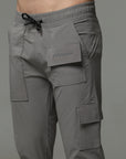 Mens Lycra fit Grey Jogger pants - Address