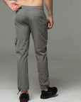 Mens Lycra fit Grey Jogger pants - Address