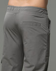 Mens Lycra fit Grey Jogger pants - Address