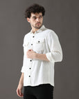 White Versatile Dual-Pocket Shirt