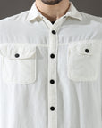 White Versatile Dual-Pocket Shirt