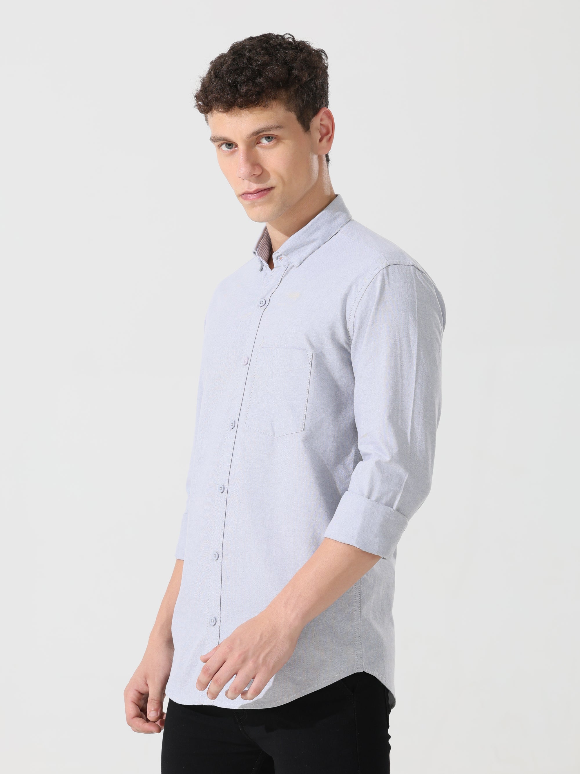 Oxford grey slim fit shirt