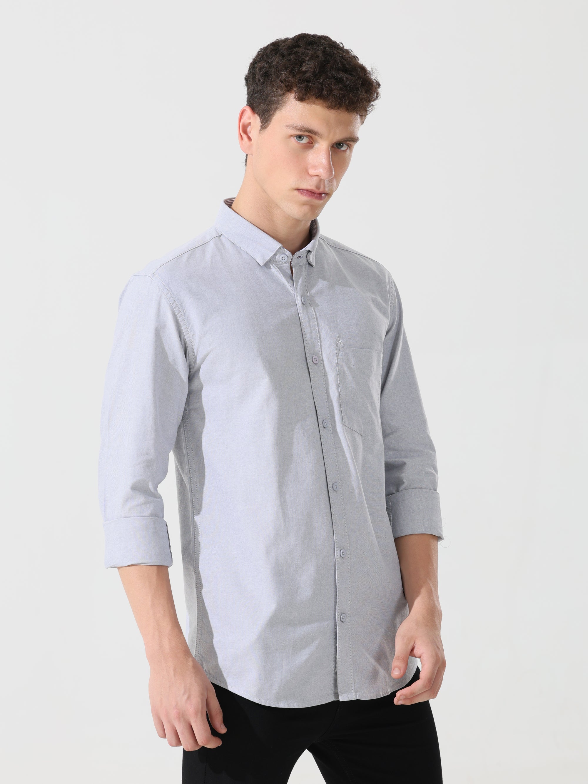 Oxford grey slim fit shirt