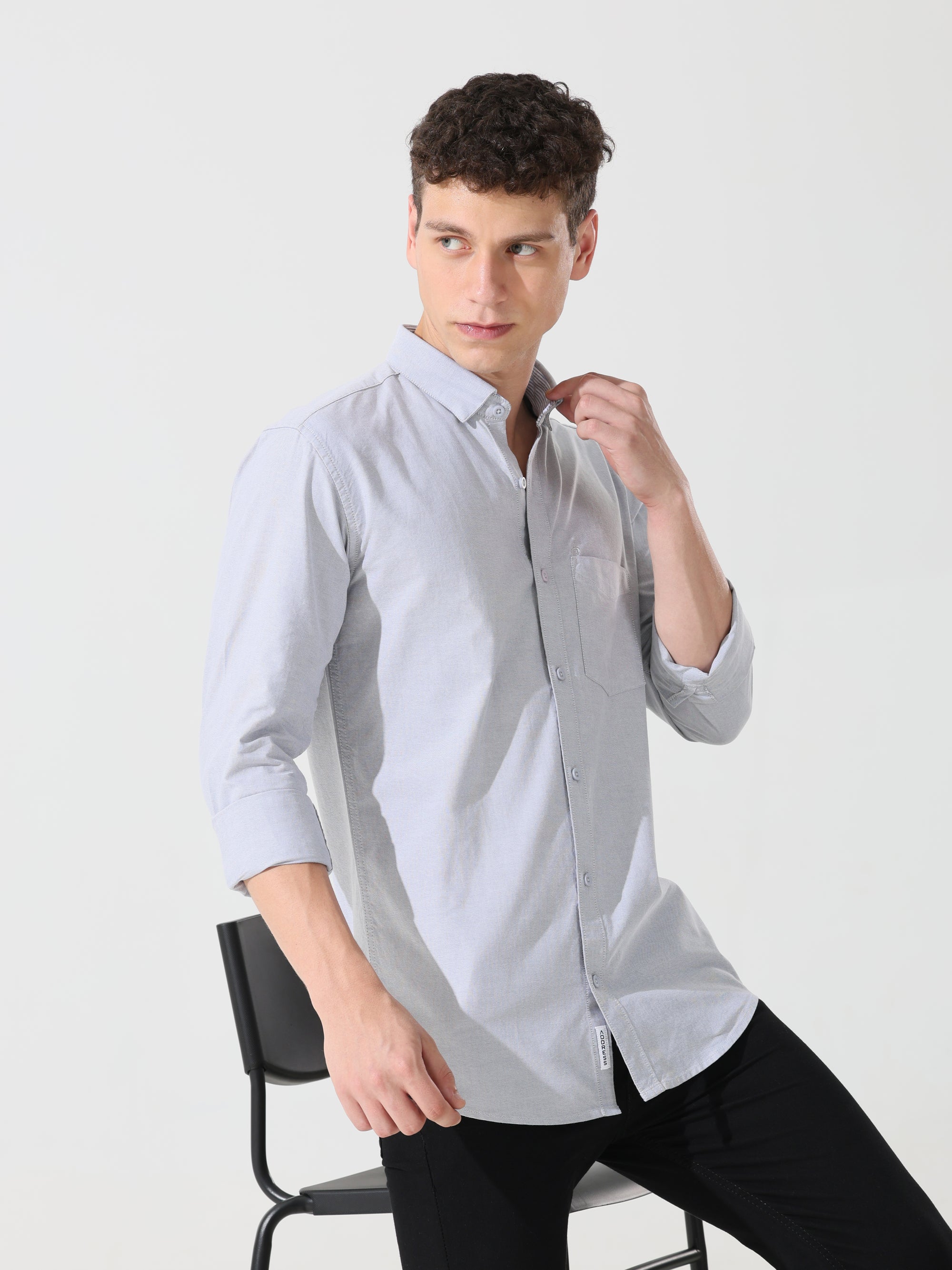 Oxford grey slim fit shirt