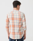 Orange check slim fit shirts - Address pro