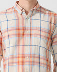 Orange check slim fit shirts - Address pro